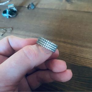 Rhinestone studded ring